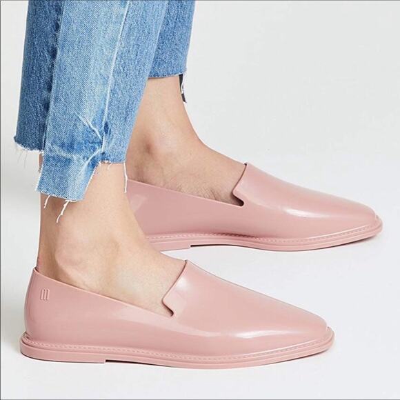 NIB Melissa Prana Square Toe PVC Jelly Loafers 8 Pink - Picture 1 of 10